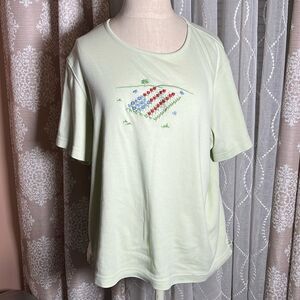 Classic Elements Green Embroidered Top – Size XL (See Notes) | Timeless Everyday
